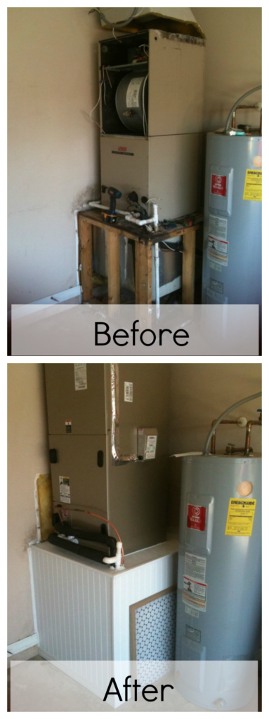 new a/c unit install before after