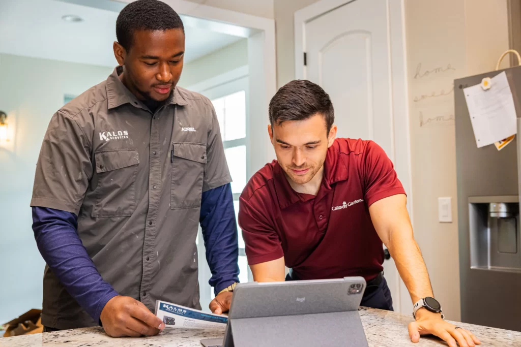 Kalos tech with customer reviewing pricing