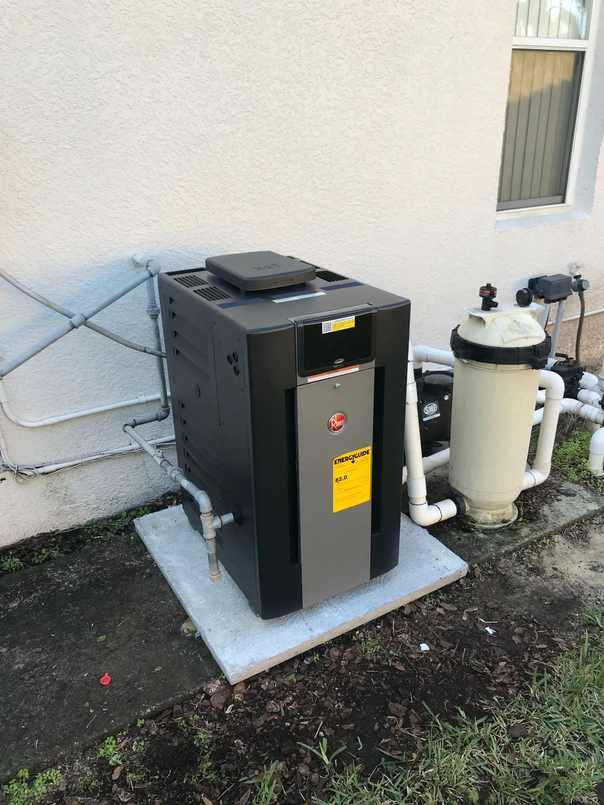 Installed gas pool heater at a Central Florida home